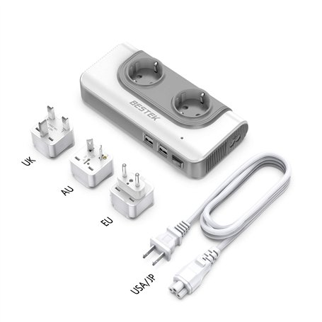 BESTEK 200W Transformateur de Voltage Voyage 110V à 220V avec Adaptateur AUS UK EU USA