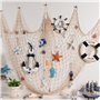 LIZHOUMIL Filet de pêche en corde de chanvre méditerranéenne - Décoration murale - 1 x 2 m - Beige avec coquillages