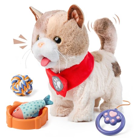 Interactif Électronique Chat en Peluche Jouet pour Enfants