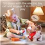 Interactif Électronique Chat en Peluche Jouet pour Enfants,Réaliste Chat qui Marche Jouet qui Marche,Miaule,Tire la Langue et Re