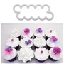 CHSYOO Set de 3 tailles gâteau roses cookie cutter, ustensiles de cuisson pour bricolage décoration fondant tartelettes massepai