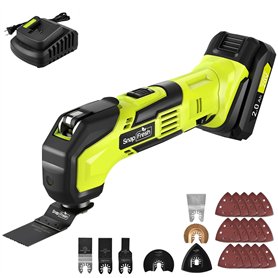 SnapFresh Outil Multifonction sans fil 20V Multitool Multi-cutter Scie Oscillante avec 6 vitesses 5000-18000 OPM