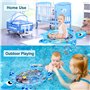 Forme de Tortue Tapis d'Eau Gonflable pour Bébé, Éveil et Poisson, Tummy Time Mat de Ventre Animaux, Stimulation de la Croissanc