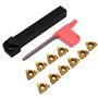 Maizoon Ensemble D'outils de Tournage de Tour CNC SER1212H16 Avec Support D'insertion + 10 Inserts en Carbure AG60 16ER + Clé T1