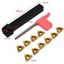 Maizoon Ensemble D'outils de Tournage de Tour CNC SER1212H16 Avec Support D'insertion + 10 Inserts en Carbure AG60 16ER + Clé T1