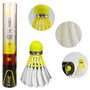 Dmantis Lot de 12 volants de badminton D513 en 1 durables Hybird en plumes de canard pour jeux d'intérieur et d'extérieur