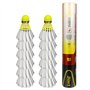 Dmantis Lot de 12 volants de badminton D513 en 1 durables Hybird en plumes de canard pour jeux d'intérieur et d'extérieur
