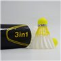 Dmantis Lot de 12 volants de badminton D513 en 1 durables Hybird en plumes de canard pour jeux d'intérieur et d'extérieur