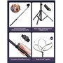 YOHOOLYO 12" Ring Light avec Trépied 64" Anneau Lumineux LED avec 10 Luminosité 3 Modes d'Eclairage, Trepied Smartphone Selfie L