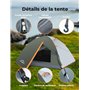 Gysrevi Tente de Camping 2-3 Personnes Camping Tente Ultra Légère Portable Tente de Dôme Facile à Installer pour Camping Randonn
