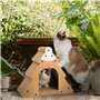 FUKUMARU Griffoir pour chat, lit en carton, griffoir vertical et horizontal, chaise longue confortable comme tunnel et canapé, s