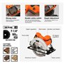 Yunirvana 1400W Scie circulaire, Scie Circulaire pour le bois, 6000 RPM, Profondeur de Coupe Max: 62 mm (90°) et 48 mm (45°), mo