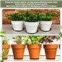 alwaiiz 20 Pièces Soucoupe Pot Fleur Rond, Plastique Dessous de Pot de Fleur avce 24 Pièces Étiquettes pour Plantes, Coupelle po