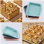 TOKSEO 3 Pièces Moule Carré Silicone, 24,5 cm Moule à Gâteau Silicone Carré, Moule Silicone Patisserie Carré en Silicone Réutili