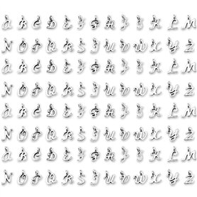 SAVITA 130 pièces ABC Lettre Charmes Mini Alphabet A-Z Alliage de Zinc Bracelet Collier Pendentifs pour la Fabrication de Bijoux