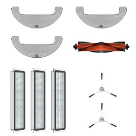 Dreame 1x Brosse Principale 2X brosses latérales 3X Filtre à Cartouche Anti-poussière 3X Chiffon Lavable pour aspirateur Robot D