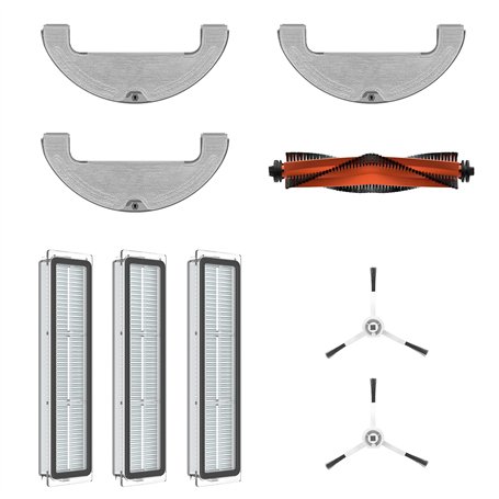 Dreame 1x Brosse Principale 2X brosses latérales 3X Filtre à Cartouche Anti-poussière 3X Chiffon Lavable pour aspirateur Robot D