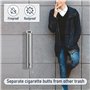 Nisorpa Cendrier mural vertical en acier inoxydable de 48 cm - Poubelle d'extérieur de 1,8 l avec clé - Cendrier sur pied pour c