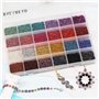 Bala&Fillic 12/0 perles de rocaille de pour la fabrication de boucles d'oreilles, 24 couleurs 14400 pièces dans une boîte de min