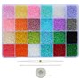 Bala&Fillic Taille Uniforme 2mm Perles de Rocailles Total 24000pcs dans la Boîte Petites Perles de Rocailles 12/0 Perles de Verr