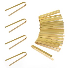 LUTER 20 Pièces 16cm Pinces en Bambou Jetables Ustensiles de Cuisine Pinces à Pain Pinces à Pain Naturel pour La Cuisine Le Pain