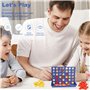 DERAYEE Puissance 4 - Jeux de Voyage et de Poche - Jeu Portable Amusant pour 2 Joueurs à Partir de 6 Ans(Bleu)