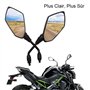 Rétroviseurs Latéraux de Moto, Lot de 2 Rétroviseurs Moto Universels avec Embouts de Guidon 7/8", 5 Boulons Filetés 10mm et 8mm 