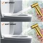 LOSCHEN Kit de pulvérisateur mural pour bidet pour toilettes, pulvérisateur manuel Fixation WC en acier inoxydable pour animaux 
