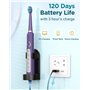 Brosses à Dents Électriques Soniques Adultes avec 8 Têtes - Brosse à Dents Électrique 5 Modes avec étui, IPX7, Brosses à Dents É