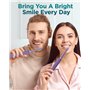 Brosses à Dents Électriques Soniques Adultes avec 8 Têtes - Brosse à Dents Électrique 5 Modes avec étui, IPX7, Brosses à Dents É
