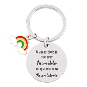 GEBETTER Porte Clé Espagnol Carte Vœux Enveloppe A veces olvidas que eres Increíble así que este es tu Recordatorio en Acier Ino