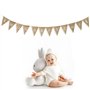 Banderole “Mon BAPTÊME” Bannière Toile de Jute Fanion Drapeau Triangle Banner Décoration Suspendre pour Baptême Garçon Fille