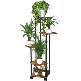 GBLAVM Étagère Plantes en Bois à 5 Niveaux