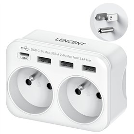 LENCENT Adaptateur Prise USA Américaine Canada