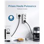 LENCENT Prise USB Secteur Multiple, 5 en 1 Chargeur Multiprises avec 3 Sortie AC 16A, 4000W et 2 Ports USB, Murale Electrique Id