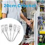 mosegor 100Pièces Crochet Panneau Rainuré 20cm Crochets pour Panneau Perforé Mural Crochet Acier Inoxydable Presentoir Accessoir