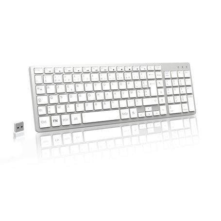 LeadsaiL Clavier sans Fil Silencieux AZERTY Français Récepteur USB 2.4GHz