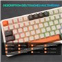 Rii Clavier Mécanique de Jeu Mécanique sans Fil avec pavé Numérique,3 Modes(2.4 GHz/Bluetooth/Filaire),Rétroéclairage LED,Interr