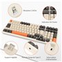 Rii Clavier Mécanique de Jeu Mécanique sans Fil avec pavé Numérique,3 Modes(2.4 GHz/Bluetooth/Filaire),Rétroéclairage LED,Interr