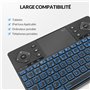 Rii Clavier sans Fil Bluetooth - 3 Canaux, Mini Clavier Portable Rétroéclairé Rechargeable Silencieux, Clavier AZERTY Français p