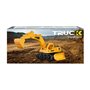 Gizmovine Pelleteuse Enfant, Tractopelle, 2 en 1 Camions à Friction Modèle avec Bulldozer, Pièces Solides et Flexibles, Engins d