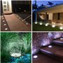 Anmossi Lampe Solaire Extérieur,Lumiere Solaire Exterieur Jardin de 12 LED,Blanc Froid,Etanche IP65 Lampe Solaire Spot Encastrab