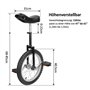uyoyous Monocycle 16" Monocycle Entraînement Balance Entraînement Monocycle Réglable en Hauteur Robuste pour Adultes Enfants Spo