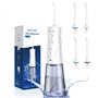 Hydropulseur buccal rechargeable - Nettoyeur dentaire électrique portable de 250 ml - 3 modes et 4 buses de rechange - Hydropuls
