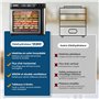 Déshydrateur Alimentaire en Acier Inoxydable, Température Contrôlée (35-75°C), Minuterie 48 Heures, 9 Plateaux en Acier Inoxydab