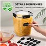 YASHE 5.3L Boîte Conservation Alimentaire Lot de 4, Boîte Rangement Cuisine en Plastique avec Couvercle, Sans BPA Boîte Hermetiq