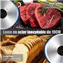 YASHE Trancheuse Électrique Avec Moteur DC Silencieux, Trancheuse À Jambon 200W, Lames En Acier Inoxydable Dual 19CM, Épaisseur 
