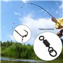 Be In Your Mind 50pcs 4# Hameçons de Pêche Émerillons Flexi Anneau Émerillons Carpe Matériel de Pêche en Acier Roulement Baril É