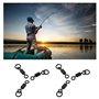 Be In Your Mind 50pcs 4# Hameçons de Pêche Émerillons Flexi Anneau Émerillons Carpe Matériel de Pêche en Acier Roulement Baril É