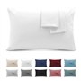 Taie Oreiller 50x70 Lot de 2 en Premium Microfibre - avec Fermeture Éclair Invisible- Housse Coussin Doux
